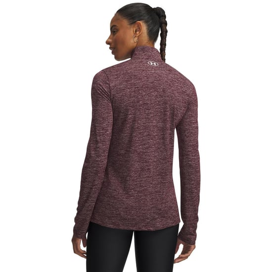 Under Armour Dames-top met halve rits en textuur (Donker kastanjebruin) - Image 2