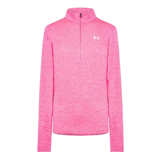 Under Armour Dames-top met halve rits en textuur (Roze) - Image 1