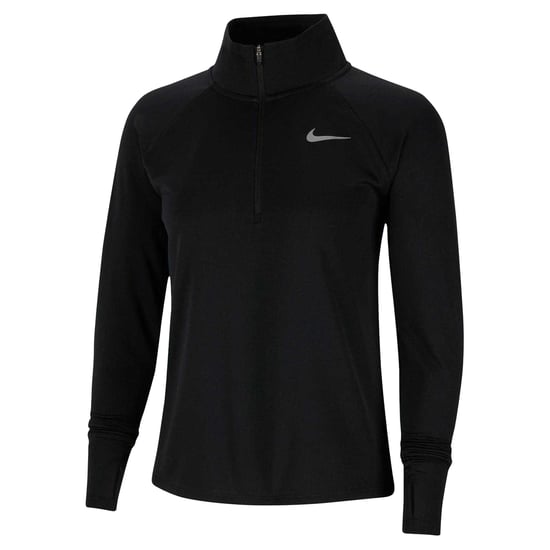 Nike Swoosh-hardloopshirt met lange mouwen voor dames (Zwart) - Image 1