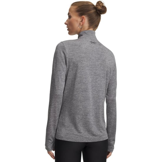 Under Armour Dames-top met halve rits en textuur (Groen, Zwart) - Image 2