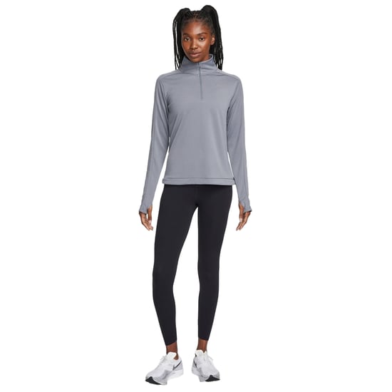 Nike Swoosh-hardloopshirt met lange mouwen voor dames (Rook Grijs) - Image 1