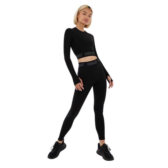 Everlast Dames/Dames Naadloze Gewaad Top Met Lange Mouwen (Jet Zwart) - Image 4