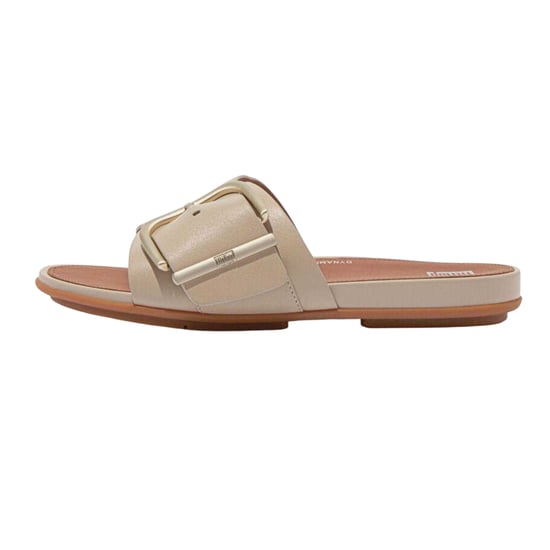 FitFlop Dames Leren Slippers (Beige) - Image 2