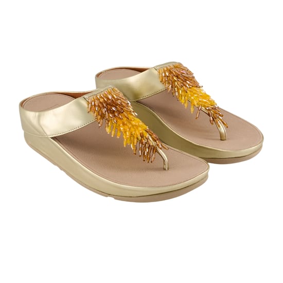 FitFlop Platino Rumba Ombre leren teenslippers voor dames (Beige) - Image 5