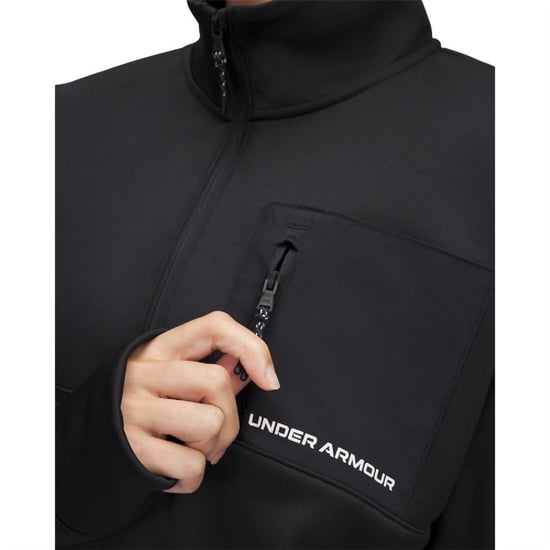 Under Armour Dames-trainingsjack met halve ritssluiting (Zwart) - Image 3