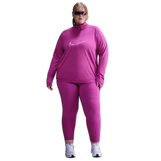 Nike Dames Reflecterende Kwart Rits Plus Sporttop (Fuchsia Roze) - Image 5