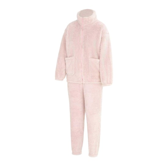 Miso Dames Sherpa Fleece Loungewear Set (Roze) - Image 3