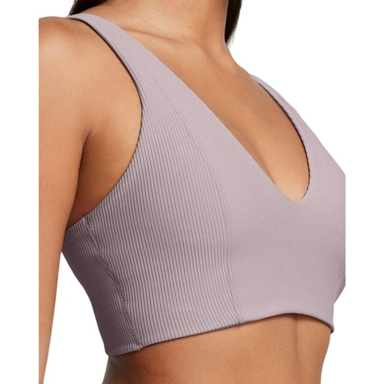 Under Armour Bralette met V-hals en ribbelpatroon voor dames (Grijs) - Image 3
