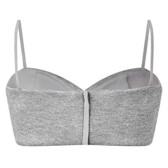 Off White Glitterende cropped tube top voor dames (Zilver) - Image 2