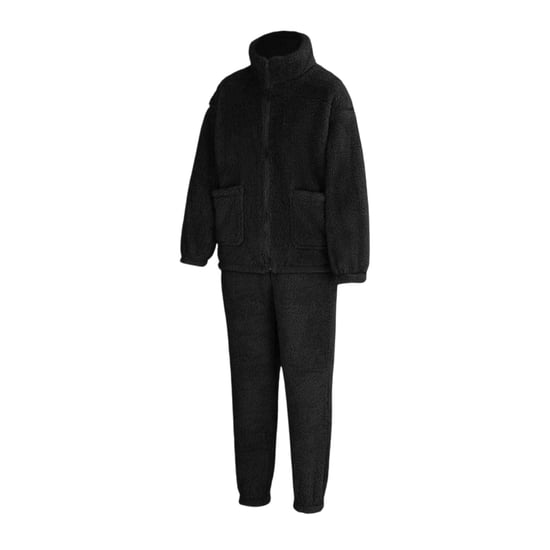 Miso Dames Sherpa Fleece Loungewear Set (Zwart) - Image 3