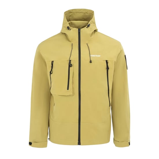 Firetrap Heren Winddichte Hooded Windbreaker (Geel) - Image 1