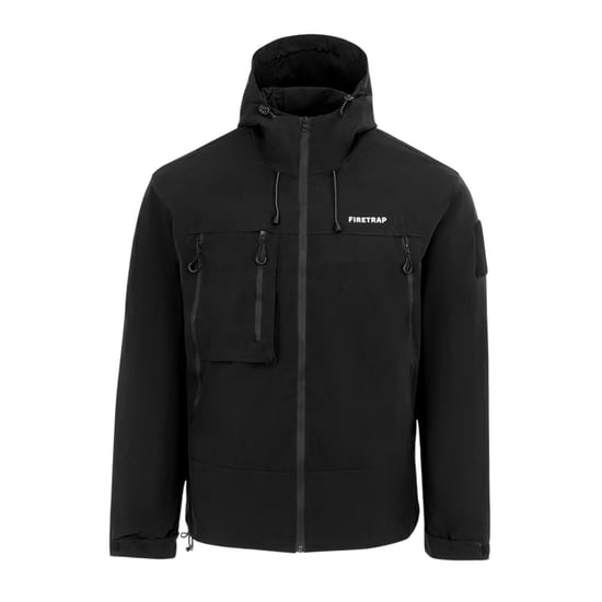 Firetrap Heren Winddichte Hoodie Windbreaker (Zwart) - Image 1