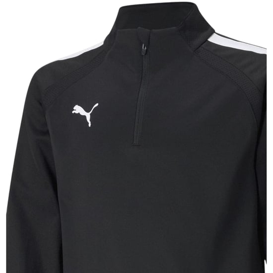 Puma TeamLIGA fleecejack met kwartrits voor kinderen (Zwart) - Image 3