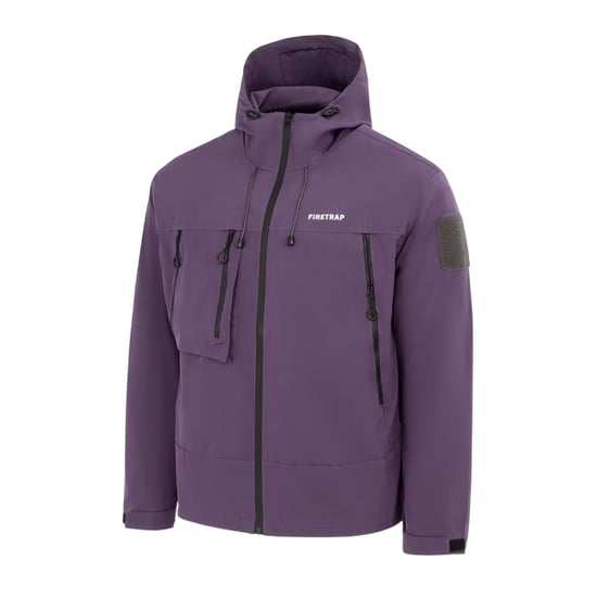 Firetrap Heren Winddichte Gewatteerde Windbreaker (Paars) - Image 3