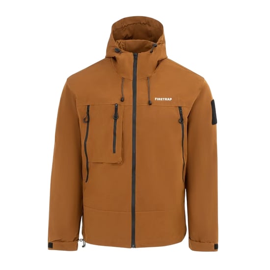 Firetrap Heren Winddichte Capuchon Windbreaker (Bruin) - Image 1