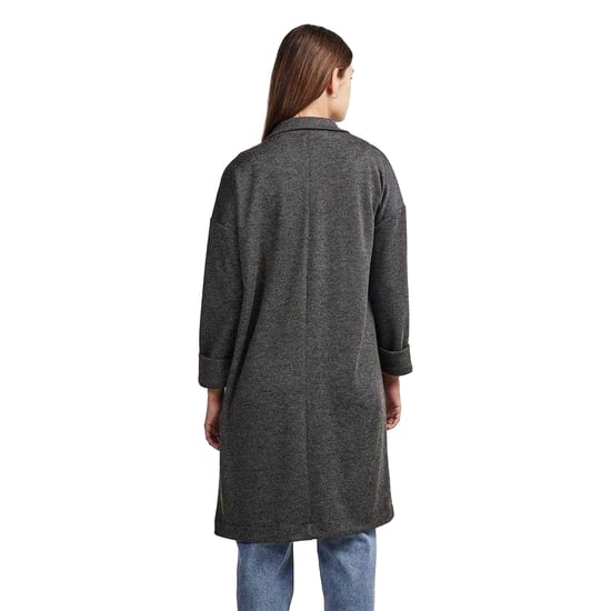 Pieces Dames Notch Neck Relaxed Fit Jas (Donkergrijs) - Image 2