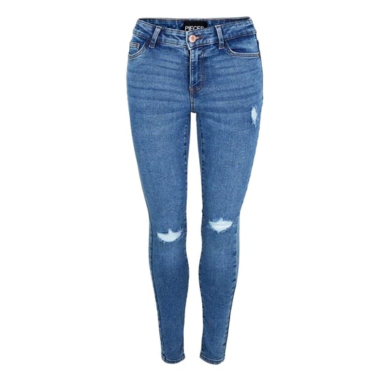 Pieces Skinny jeans met verweerde look voor dames (Blauwe Denim) - Image 1