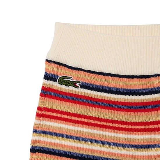 Lacoste Dames Biologische Katoenen Gestreepte Shorts (Multikleur) - Image 3