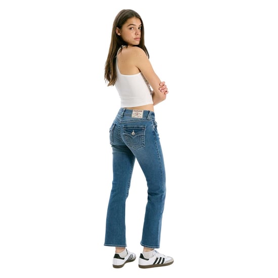 True Religion Dames Flap Pocket Flared Jeans (Medium Blue) - Image 4