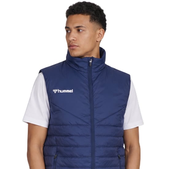 Hummel Heren Gequilt Logo Gilet (Marineblauw) - Image 3