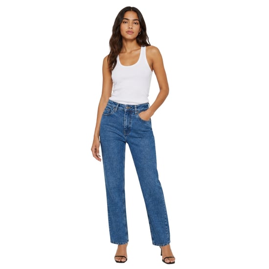 Noisy May Dames/Dames Hoge Taille Mamma Jeans (Denim Blauw) - Image 3