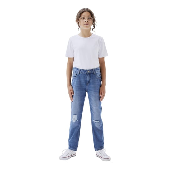 Name It Mom-jeans met een relaxte pasvorm voor meisjes (Blauw) - Image 1