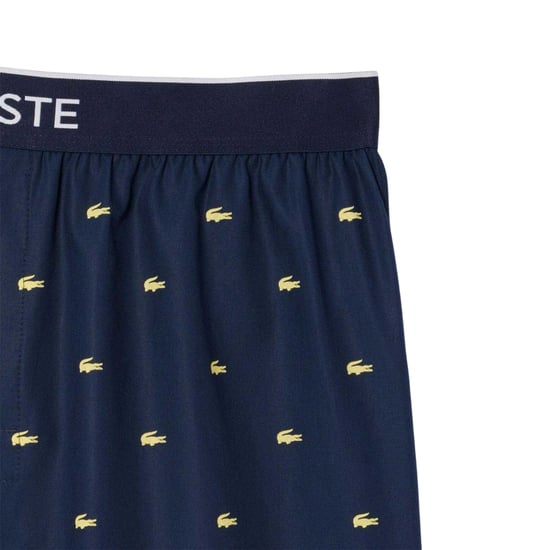 Lacoste Pyjama-short voor heren van popeline met all-overprint (Marine) - Image 4