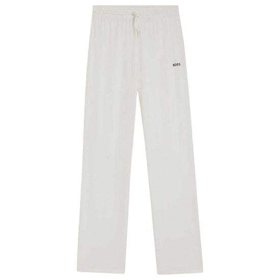 Boss Katoenen pyjamabroek met logo voor dames (Wit) - Image 2