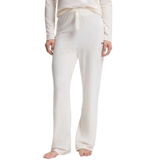Boss Katoenen pyjamabroek met logo voor dames (Wit) - Image 4