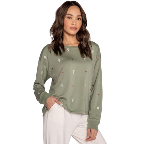 PJ Salvage Dames-shirt van gerecyclede French Terry (Olijf) - Image 1