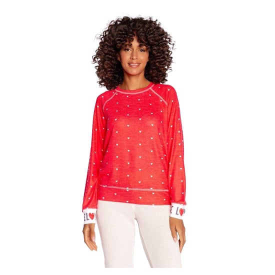 PJ Salvage Dames/Dames Loved Hearts Relaxed Fit Raglan Pullover (Rood) - Image 2
