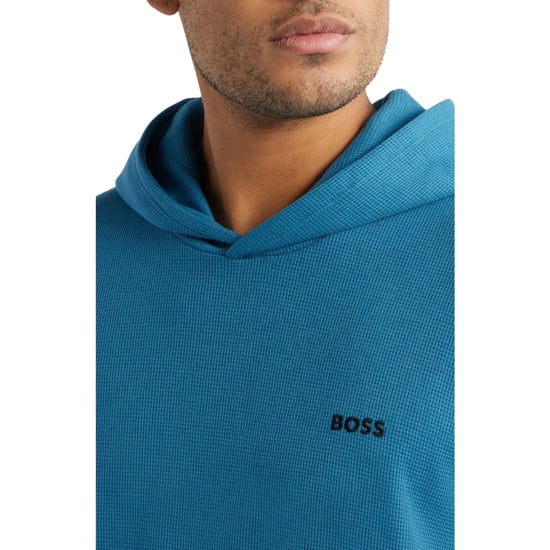Boss Pyjamashirt met capuchon en lange mouwen voor heren (Blauw) - Image 3