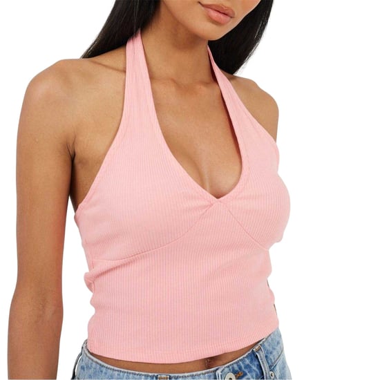 Brave Soul Crop-top zonder mouwen met halternek voor dames (Roze/paars) - Image 4