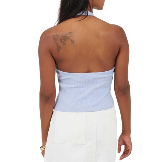 Brave Soul Crop-top zonder mouwen met halternek voor dames (Blauw) - Image 3