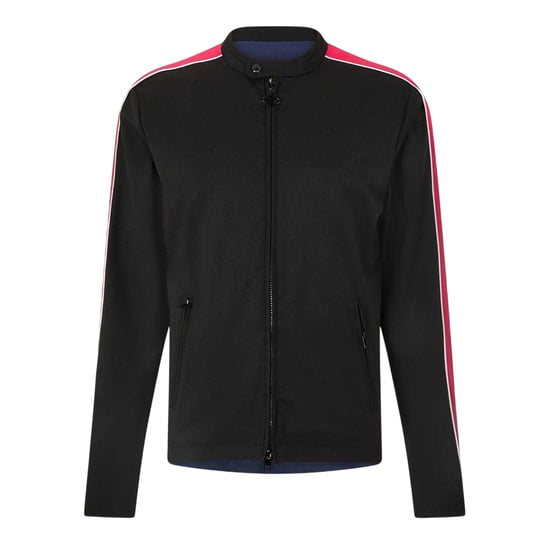 Diesel Heren Contrast Paneel Lange Mouwen Motojack (Zwart/Rood) - Image 1