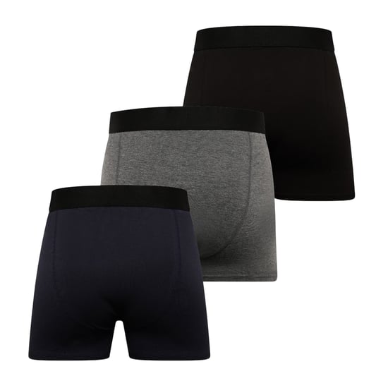 Duck and Cover Heren Bronteen Katoenmix Boxer Shorts (3-pack) (Zwart/Grijs/Marine) - Image 2