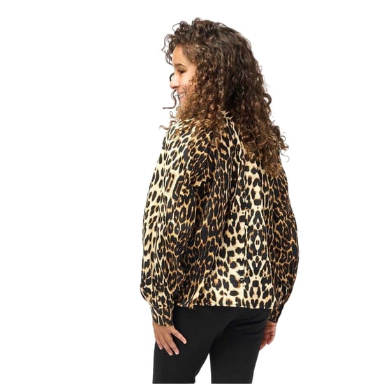 Biba Meisjesblouse met ballonmouwen en luipaardprint (Bruin/zwart) - Image 3