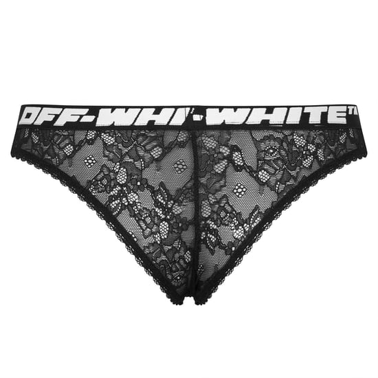 Off White Dames/Dames Floral Lace Briefs (Zwart) - Image 2