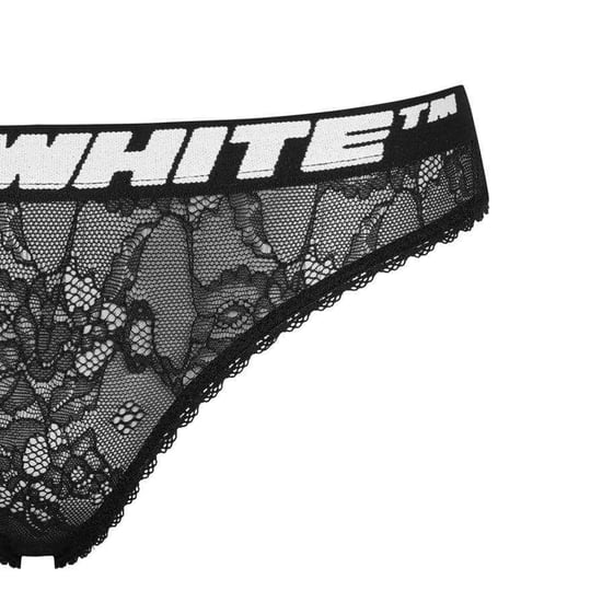 Off White Dames/Dames Floral Lace Briefs (Zwart) - Image 3