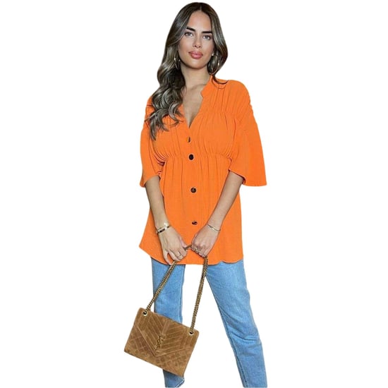 AX Paris Dames/Dames V Hals Smock Top met Ruches (Oranje) - Image 1
