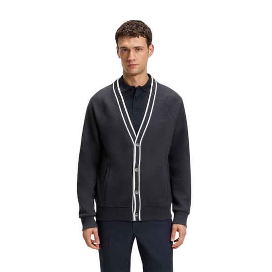 Boss Heren Contrast Detail Relaxed Fit Vest (Donkerblauw) - Image 1