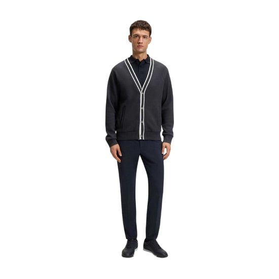 Boss Heren Contrast Detail Relaxed Fit Vest (Donkerblauw) - Image 4