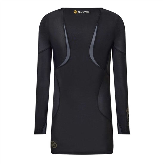 Skins Heren G400 Plain Performance-shirt met lange mouwen (ZWART/GEEL) - Image 2