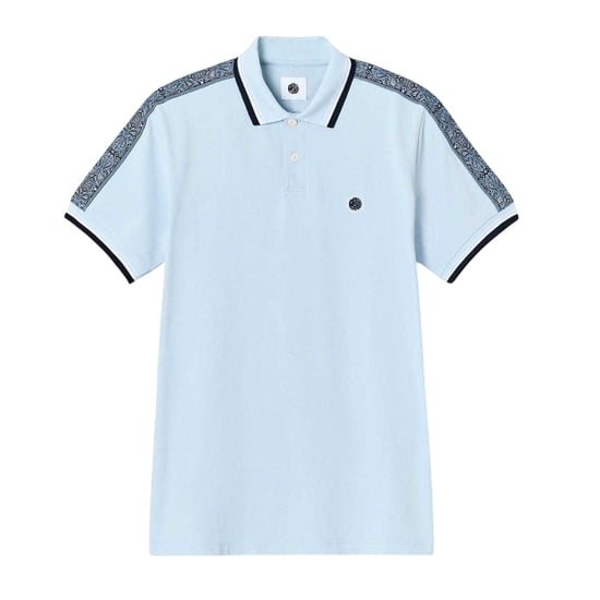 Pretty Green Heren Paisley Regular Poloshirt (Lichtblauw) - Image 1