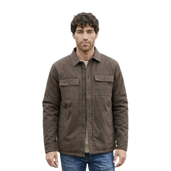 Threadbare Herenoverhemdjas met ruitmotief (Chocolade) - Image 2