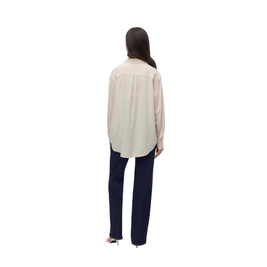 Vero Moda Dames Linnenmix Regular Shirt (Moonbeam) - Image 2