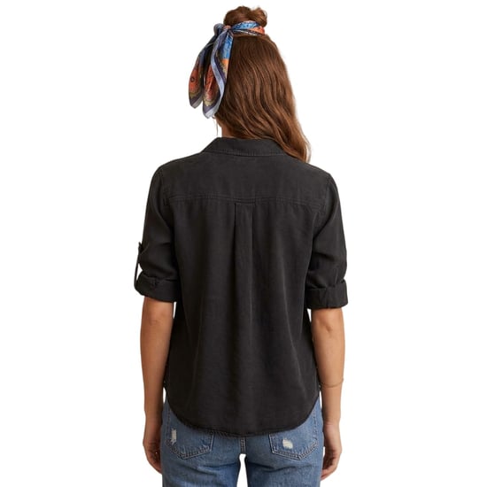 Bella Dahl Dames-shirt met split aan de achterkant, relaxte pasvorm en 3/4-mouwen (Vintage Zwart) - Image 2