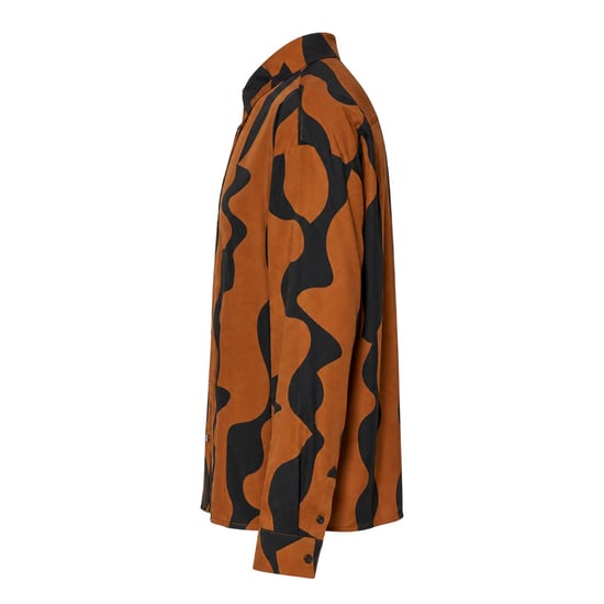 Vero Moda Dames-shirt met abstracte print, standaardpasvorm (Zwart/Bruin) - Image 3
