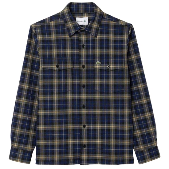 Lacoste Herenoverhemd met ruitjespatroon en borduursels (Marine) - Image 2