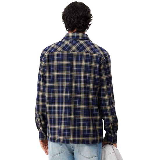 Lacoste Herenoverhemd met ruitjespatroon en borduursels (Marine) - Image 3
